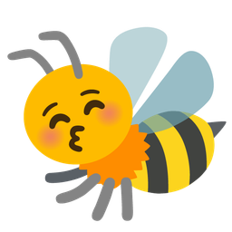 kissing face with closed eyes and honeybee