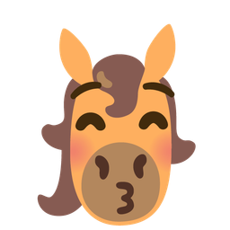 kissing face with closed eyes and horse