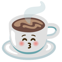 kissing face with closed eyes and hot beverage