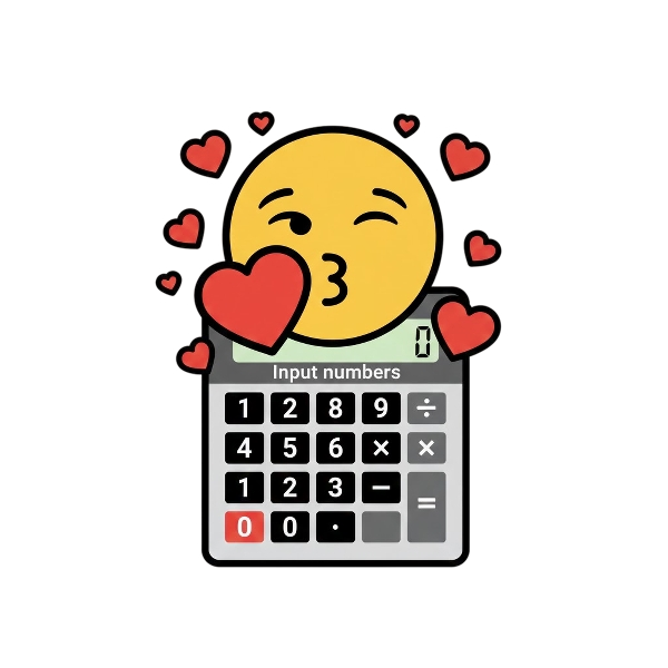 Kissing face with closed eyes and Input numbers