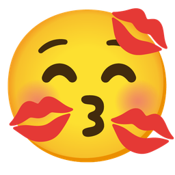 kissing face with closed eyes and kiss mark