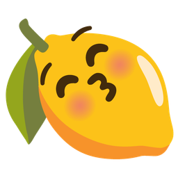 kissing face with closed eyes and lemon