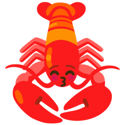 kissing face with closed eyes and lobster