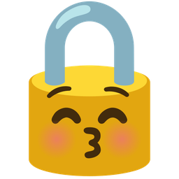 kissing face with closed eyes and locked