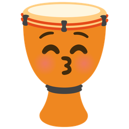 kissing face with closed eyes and long drum