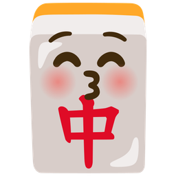 kissing face with closed eyes and mahjong red dragon