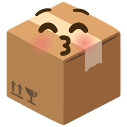 kissing face with closed eyes and package