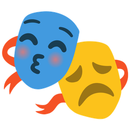 kissing face with closed eyes and performing arts