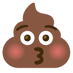 kissing face with closed eyes and pile of poo