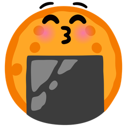 kissing face with closed eyes and rice cracker