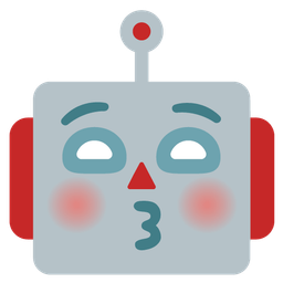 kissing face with closed eyes and robot