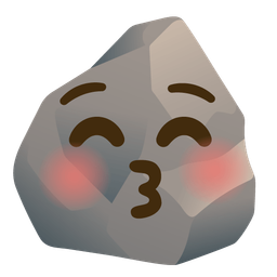 kissing face with closed eyes and rock