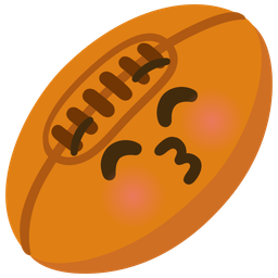 kissing face with closed eyes and rugby football