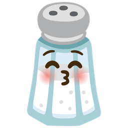 kissing face with closed eyes and salt