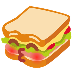 kissing face with closed eyes and sandwich