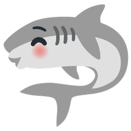 kissing face with closed eyes and shark