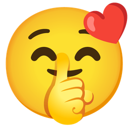 kissing face with closed eyes and shushing face