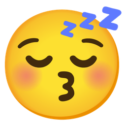 kissing face with closed eyes and sleeping face