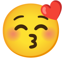 Kissing face with closed eyes and Smiling face