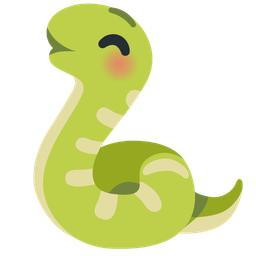 kissing face with closed eyes and snake