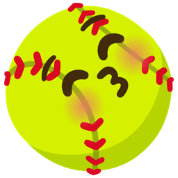 kissing face with closed eyes and softball