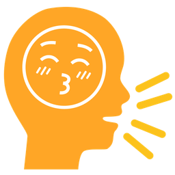 kissing face with closed eyes and speaking head