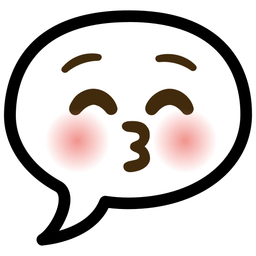 kissing face with closed eyes and speech balloon