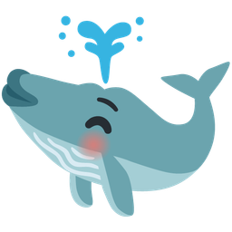 kissing face with closed eyes and spouting whale