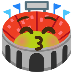 kissing face with closed eyes and stadium