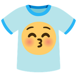 kissing face with closed eyes and t-shirt