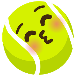 kissing face with closed eyes and tennis