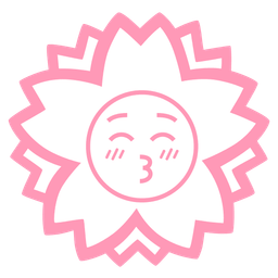 kissing face with closed eyes and white flower