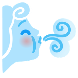 kissing face with closed eyes and wind face