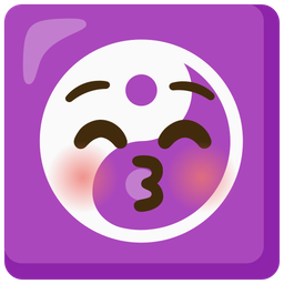 kissing face with closed eyes and yin yang