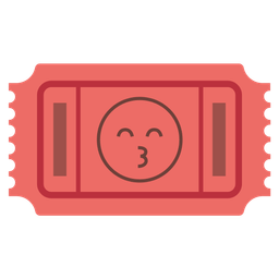 kissing face with smiling eyes and admission tickets