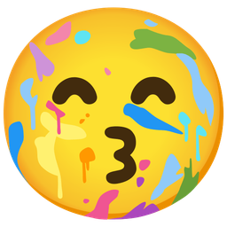 kissing face with smiling eyes and artist palette