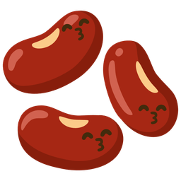 kissing face with smiling eyes and beans