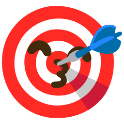 kissing face with smiling eyes and bullseye