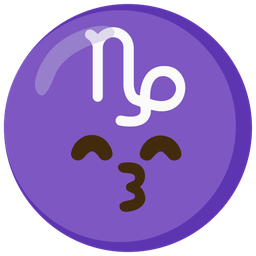 kissing face with smiling eyes and Capricorn