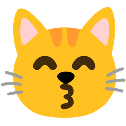 kissing face with smiling eyes and cat face