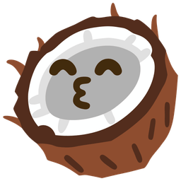 kissing face with smiling eyes and coconut