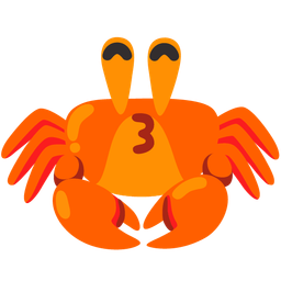 kissing face with smiling eyes and crab