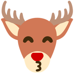 kissing face with smiling eyes and deer