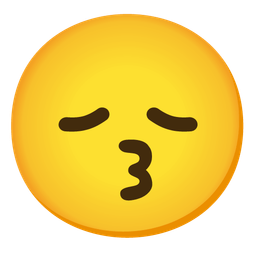 kissing face with smiling eyes and disappointed face