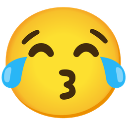 Kissing face with smiling eyes and Face with tears of joy