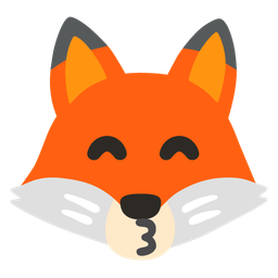 kissing face with smiling eyes and fox