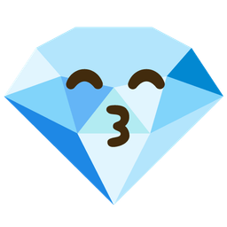 kissing face with smiling eyes and gem stone