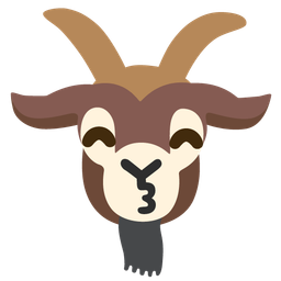 kissing face with smiling eyes and goat