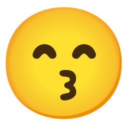 Kissing face with smiling eyes and Grinning face with smiling eyes