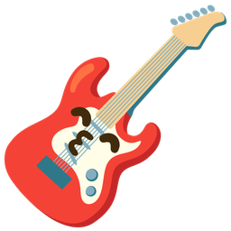 kissing face with smiling eyes and guitar